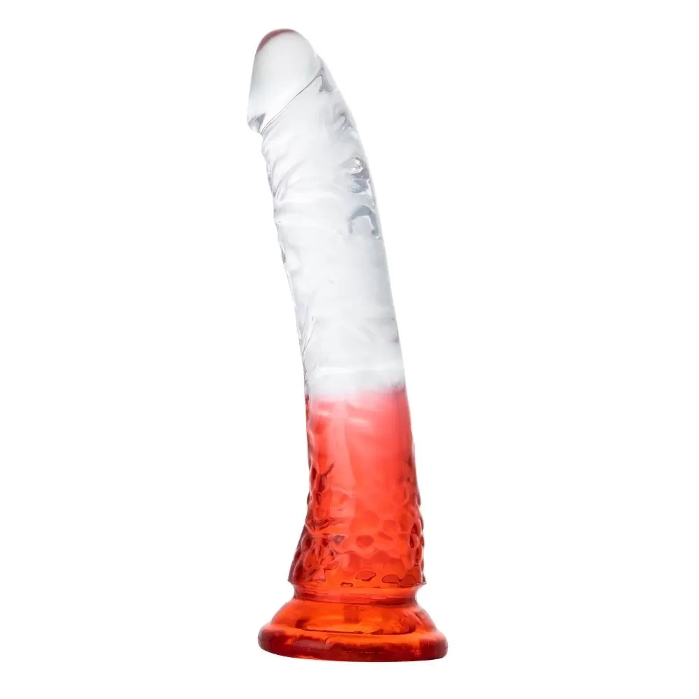 Herotik Shop 21 cm Kırmızı Şeffaf Dildo