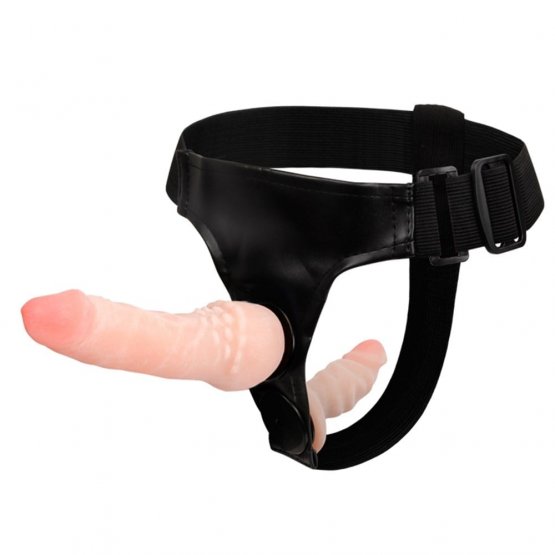 Herotik Shop Belden Bağlamalı Çift Taraflı İçi Dolu Strapon Penis