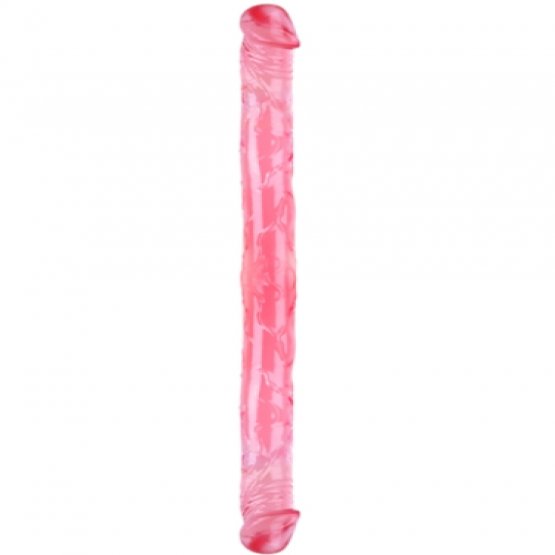 Kırmızı Çift Taraflı Jel Dildo 34 cm | Esnek, Çift Başlı Fantazi Ürünü – Herotik Shop