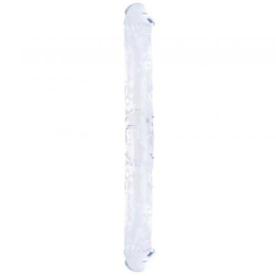 Beyaz Çift Taraflı Jel Dildo 34 cm | Esnek, Çift Başlı Fantazi Ürünü – Herotik Shop