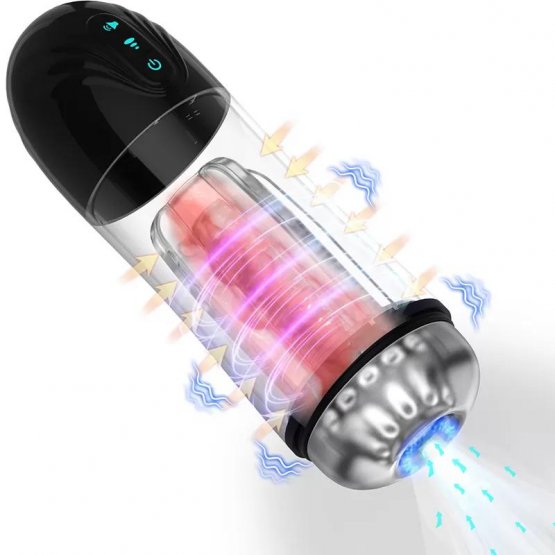 Herotik Shop H919 - İnleme Sesli Emiş Güçlü ve Titreşim Özellikli Suni Vajina