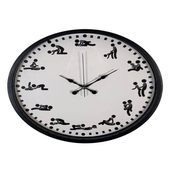 Herotik Shop Kamasutra Temalı (Pozizyonlu) Duvar Saati Siyah