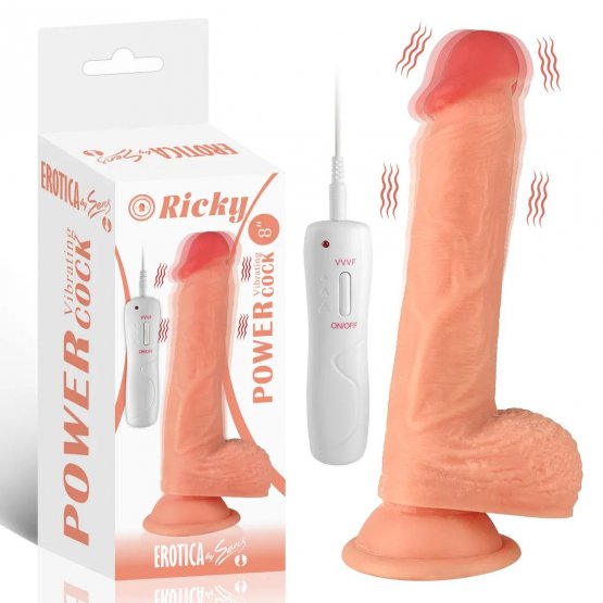 Ricky 20.5 cm Vakumlu Realistik Vibratör Ten