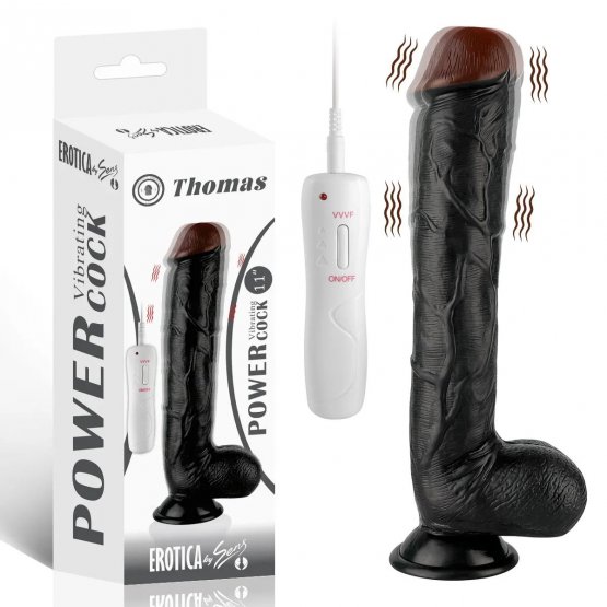 Thomas 28 cm Vakumlu Realistik Vibratör Zenci