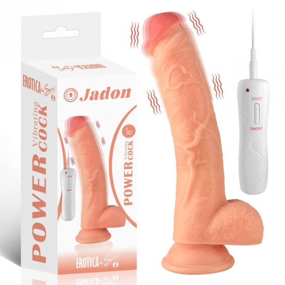 Jadon 23 cm Vakumlu Realistik Vibratör Ten